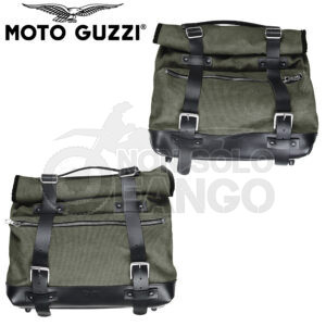 COPPIA BORSE LATERALI IN CANVAS VERDE MOTO GUZZI